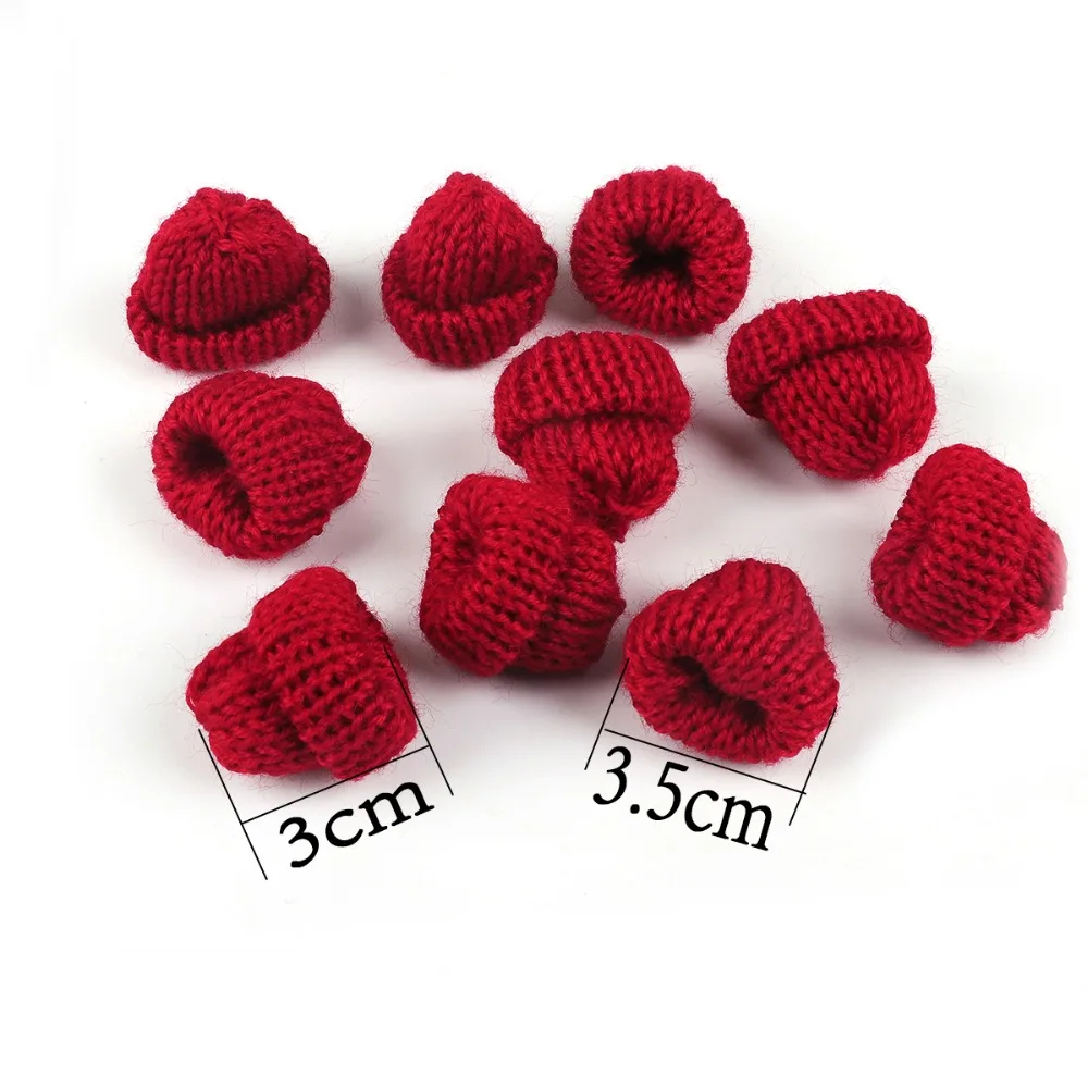 10pcs/lot 3*3.5cm Wool Cap Christmas Tree Cap Decoration DIY Garment Head Rope Material Pompom Garments Toy Accessories