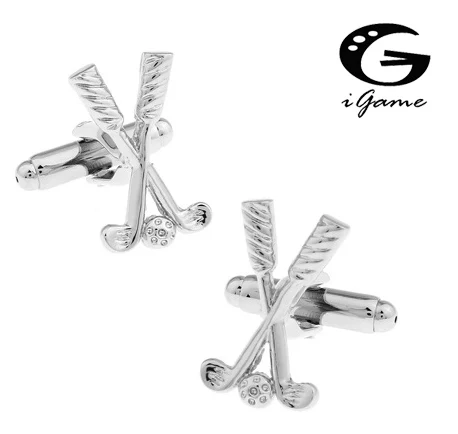 iGame Factory Price Retail Cufflinks For Men Brass Material Golf Game Design Cuff Links Free Shipping