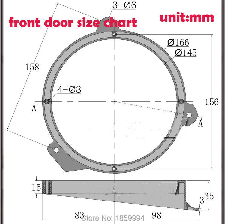 Car Front Rear Door Stereo Bass Speaker Horn Mat Wire Cable Adapter Plugs Socket Ring 6*9 TO 6.5\