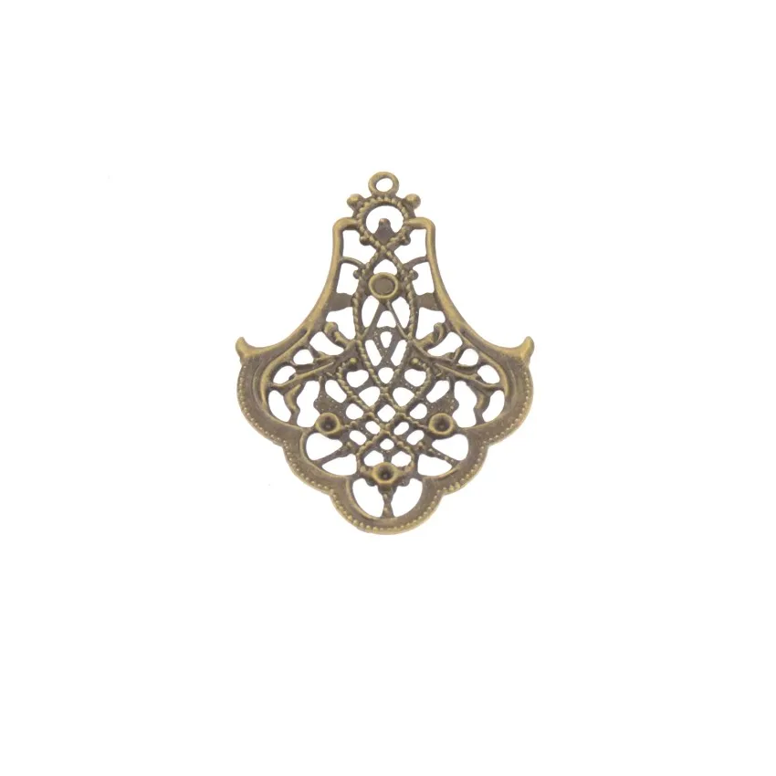 Free shipping 20Pcs Bronze/gold/White K Flower Metal Filigree Wraps Connectors Metal Crafts Gift Decoration DIY 39x53mm