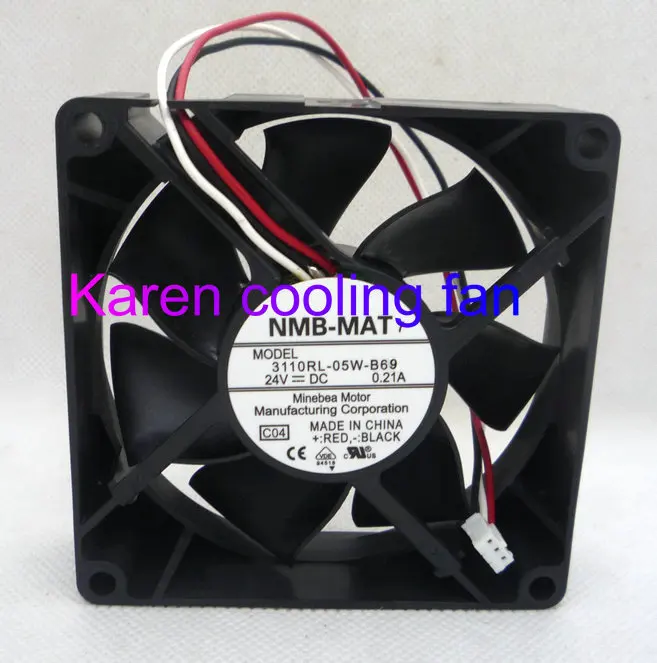 

New Original 3110RL-05W-B69 8025 24V 0.21A 8cm Alarm Signal Inverter cooling fan