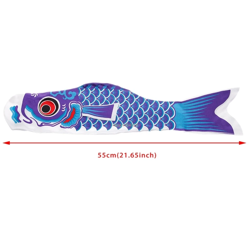 55cm / 40cm Koi Nobori Karpfen Wind Socken Koinobori Bunte Fisch Flagge Hängen Wand Dekor A2UB