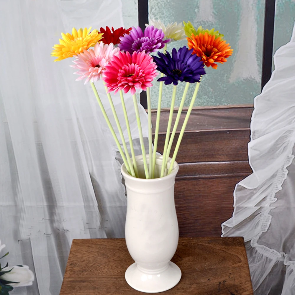 6pcs colorful artificial Gerbera jamesonii flower bouquets&artificial Gerbera African daisy flower bouquets