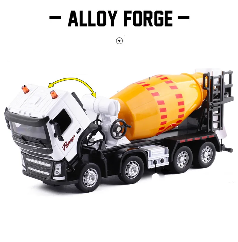 1:32 alloy engineering vehicles models, pull back &  flashing & musical,mixer model,metal diecasts,toy vehicles,free shipping