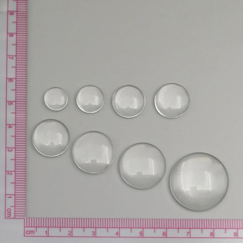 100 Pieces 8/10/12/14/15/16/18/20/25/30mm DIY Round Clear Flat Glass Cabochon beads Glass Dome Cover Pendant Cameo Setting