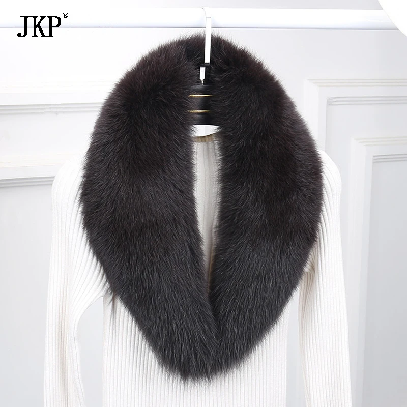 100% Real Fox Fur Collar Natural Fur Scarf Multicolor Scarves Women\'s Overcoat Shawl Scarf Women Large Fur Collar Scarve