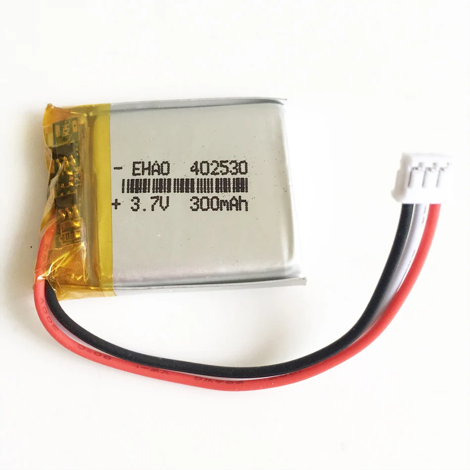 3.7V 300mAh Lithium Polymer Lipo Rechargeable Battery 402530  + JST ZH 1.5mm 3pin Plug For MP3 GPS Bluetooth Headset Smart Watch