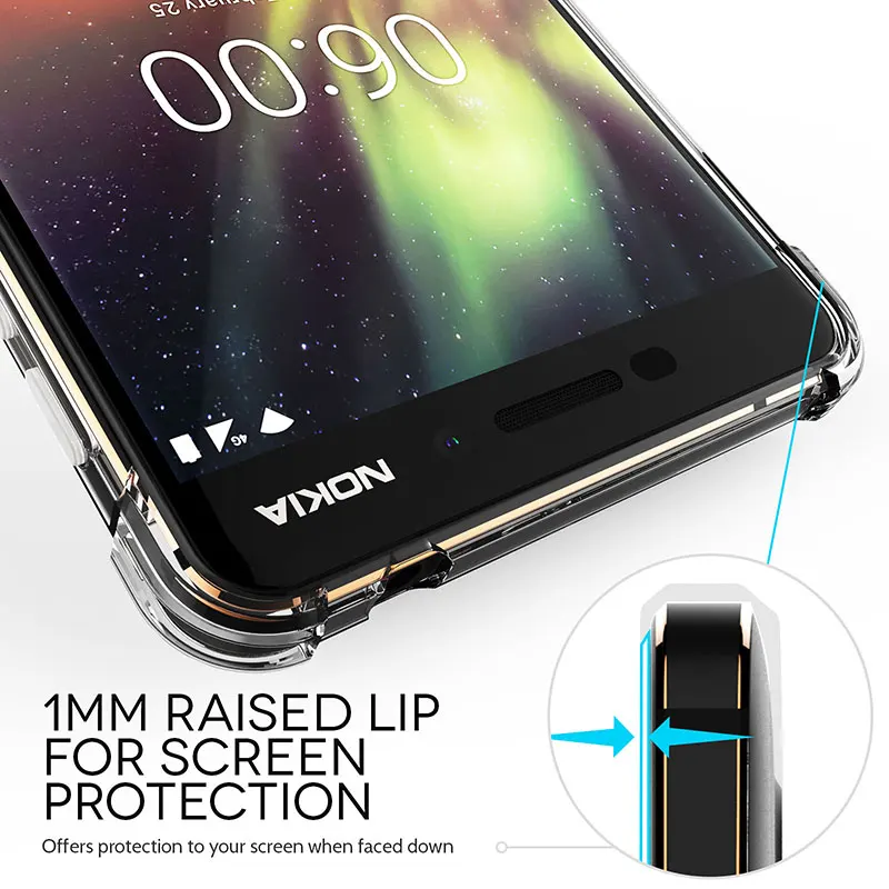 For Nokia 6 2018 Case Nokia 6.1 Case Heavy Duty Drop-proof Armor Soft TPU Case for Nokia 1 2 3 5 6 7 8 Sirocco X5 X6 3.1 4.2 3.2