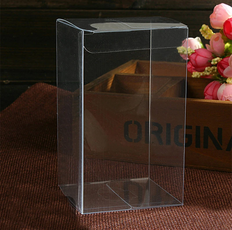 200pcs 5x5x13 Jewelry Gift Box Clear Boxes Plastic Box Transparent Storage Pvc Box Packaging Display Pvc Boxen For Wed/christmas