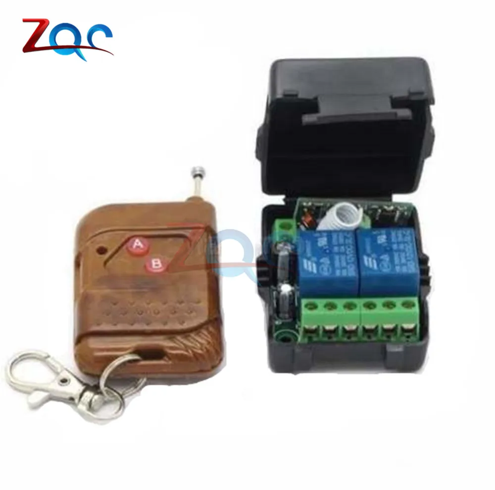 DC 12V 2 Channel Wireless Relay Switch Board RF Remote Control Transceiver Module Kit for Arduino IoT Smart Home