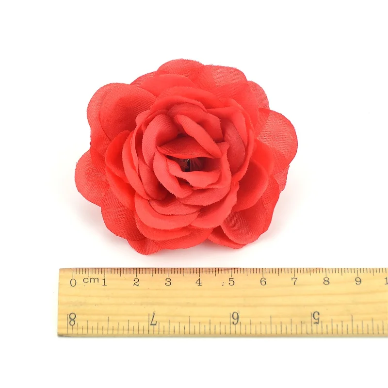 30pcs/lot 7cm Large Artificial Silk Rose Flower Heads For Home Wedding Decoration DIY Wreath Wall Accessories Craft Fake Flowers