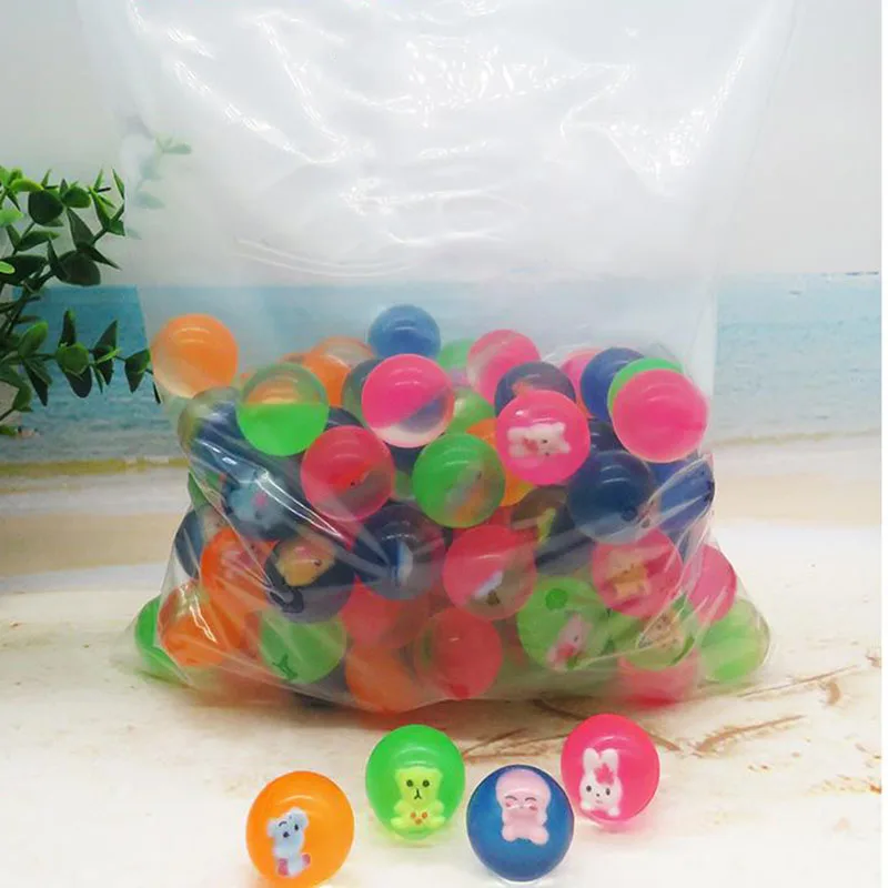 30mm Rubber Bouncing Ball Mixed doll Bouncy Skip Ball Carton Toys inside 100pcs/ Lot