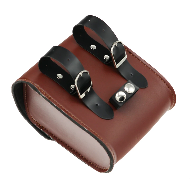 MotoLovee Universal Mini Motorcycle Handlebar Side Bags PU Leather Tool Bag For Honda Kawasaki Yamaha Front Saddlebag Luggage