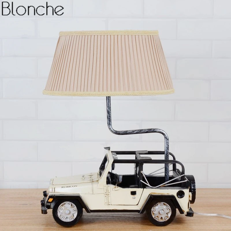 Modern LED Suv Table Lamp for Children's Room Bedroom Bedside Lamp Retro Jeep Car Standing Desk Light Kids Gift Reading Fixtures