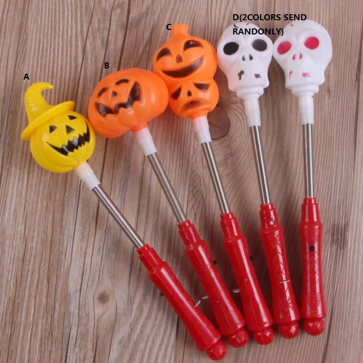 LED Pumpkin Shake Stick Halloween Flash Decor Light Up Ghost witch Magic Wands Glow Sticks Party Favor Prize fancy dress props