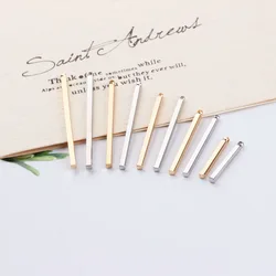 50pcs Copper White k/KC Gold color Short/long sticks Simple blank Bar charm for Earring necklaces Long Strip Pendant for DIY