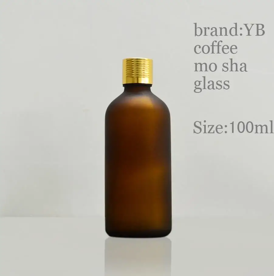 

wholesale 100pcs high quality 100ml glass bottle,100 ml Brown frosted bottle wholesale, 3 color optional glassempty 100 ml jar