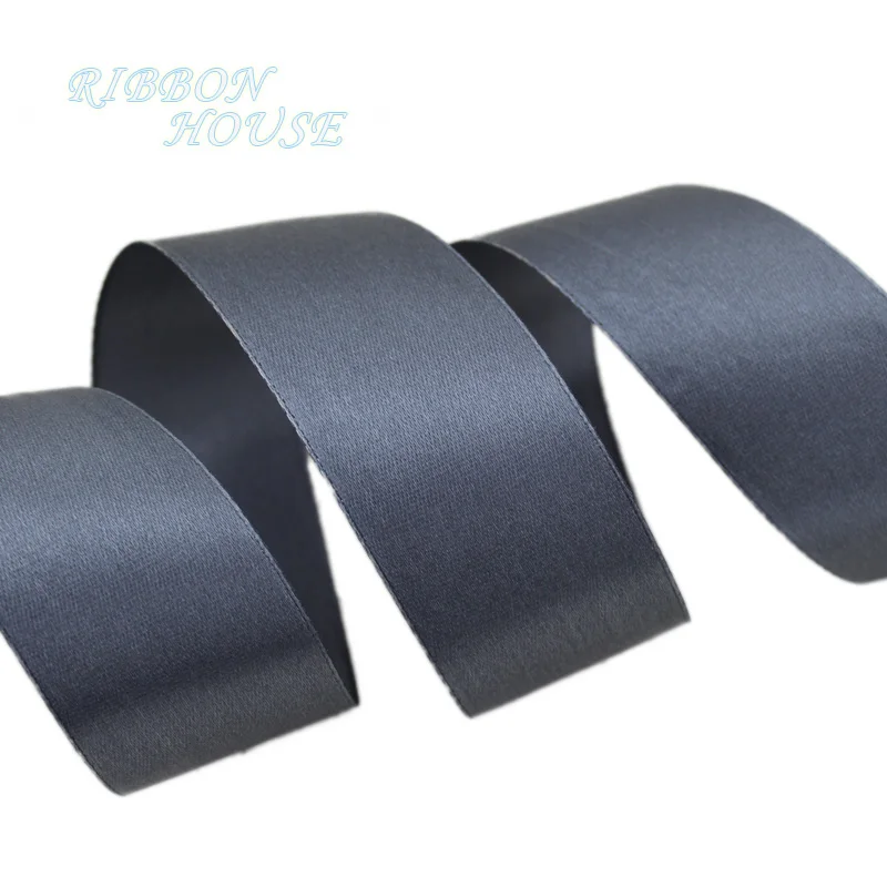 (25 yards/roll) Dark Grey Single Face Satin Ribbon Wholesale Gift Wrapping Christmas ribbons