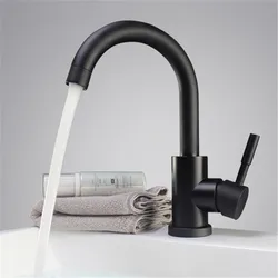 Black and white color 304 stainless steel polished bathroom basin mixer dual sink rotatable basin faucet kitchen mixer