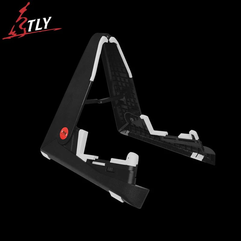 AROMA Foldable ABS Guitar Stand Space-saving A-frame Holder Bracket Mount for Acoustic Electric Guitar Bass Stringed Instruments