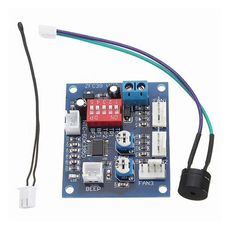 DC 12V 5A PWM PC CPU Fan Temperature Control Speed Controller Board Speed Controller Temperature Probe Buzzle