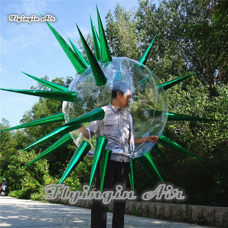 Catwalks Stage Props Walking Inflatable Costume Blow Up Walking Thorn Bubble Ball Costume For Party And Fashion Show