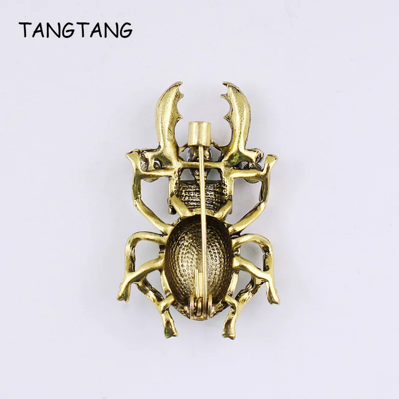 TANGTAN Delicate Beetles Brooches Pins Green Oil Painted Retro Accessories Cardigan Pins New Small Animal Jewelry, FB213