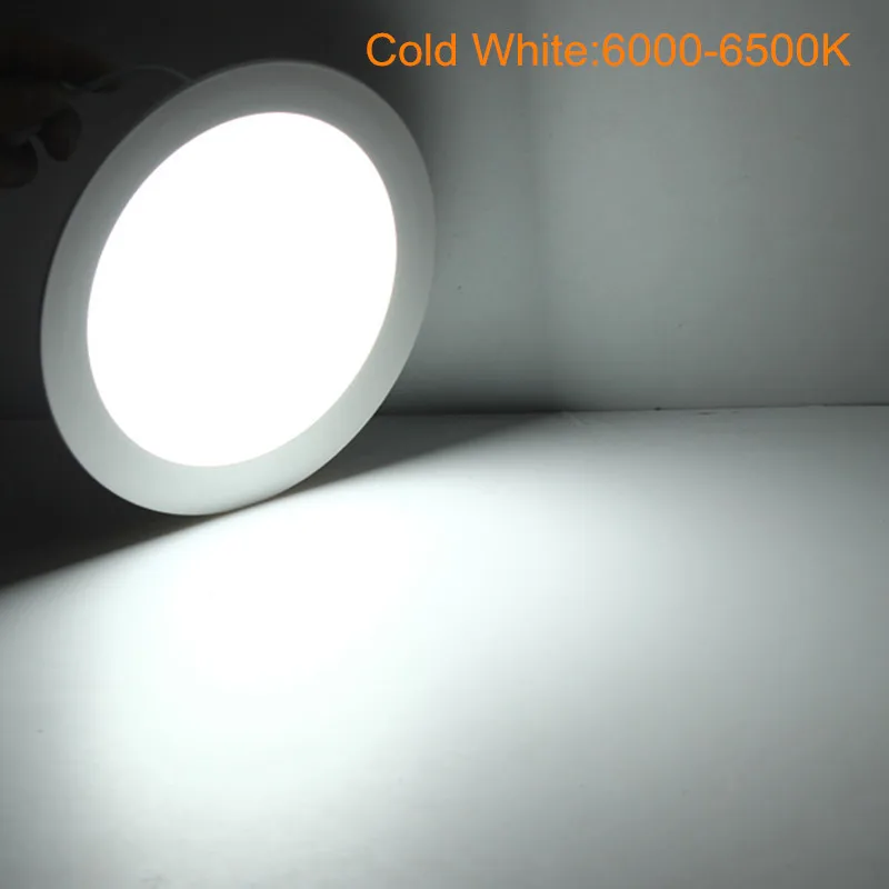 Plafonnier LED Rond SMD 2835 avec Alimentation, Lumière Blanche Froide/Naturelle/Chaude, Intensité Réglable, 4/6/9/12/15/25W