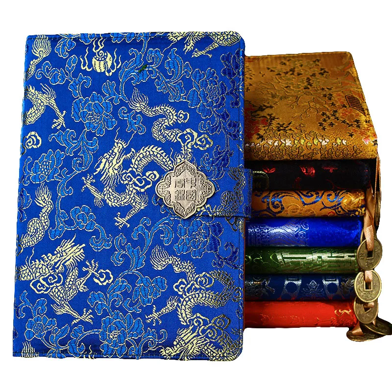 50 Sheets Classic Chinese Style Carved Notebook Creative Chinese Dragon Brocade Notepad Fashion Business Gift Notebook