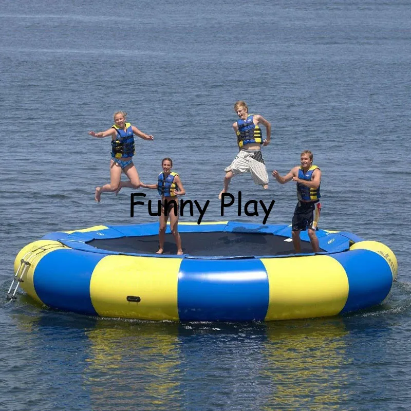 inflatable water platform floating water park sea jumping bed inflatable trampoline lake water game Trampoline Water Bouncer