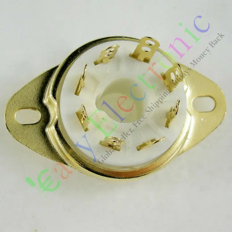 Wholesale and retail 4pc Gilded 8pin Ceramic vacuum tube socket top mount valve Fr VP41 SP4 audio amp free shipping