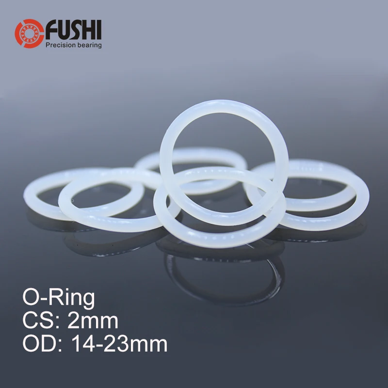 CS2mm Silicone O RING OD 14/15/16/17/18/19/20/21/22/23*2 mm 100PCS O-Ring VMQ Gasket seal Thickness 2mm ORing White Red Rubber