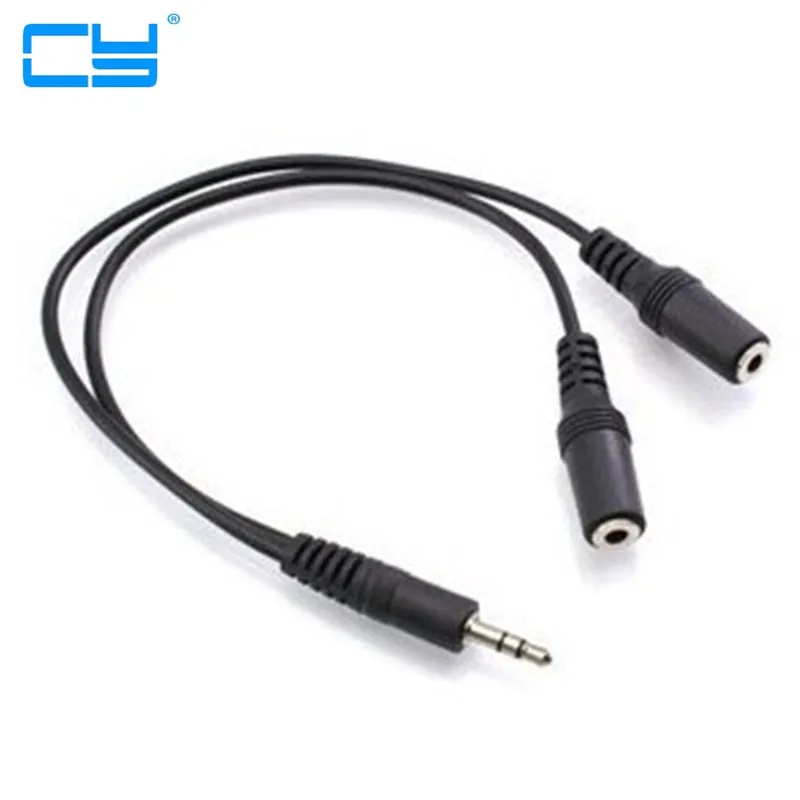 

3.5mm Jack Earphone Splitter Adapter 1 Male to 2 Female Extension Audio Cable for Samsung huawei For Universal Mobile Phone MP3