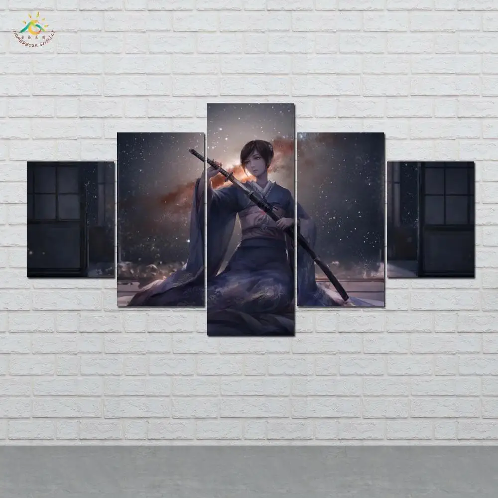 

Cute Japanese Girl Wall Art Canvas Painting Posters and Prints Art Print Decorative Poster Picture Decoration Home 5 Pieces