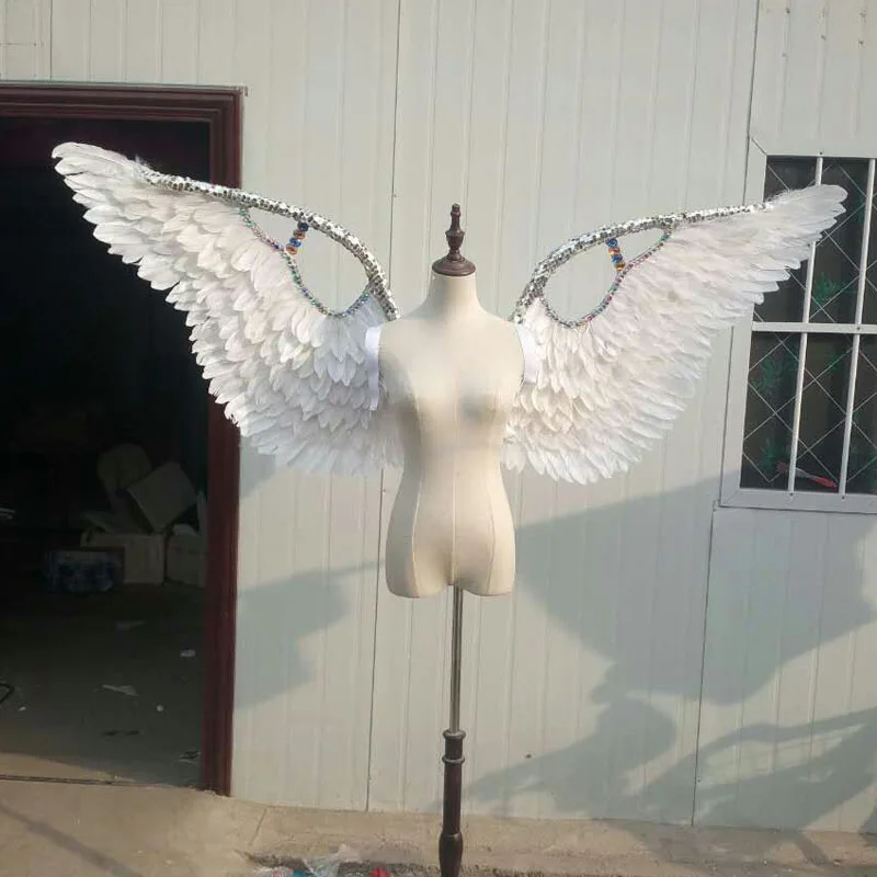 overall length 180cm angel wings white feathers wings,Model Catwalk Stage Cosplay Performance Shooting Props gift a1947