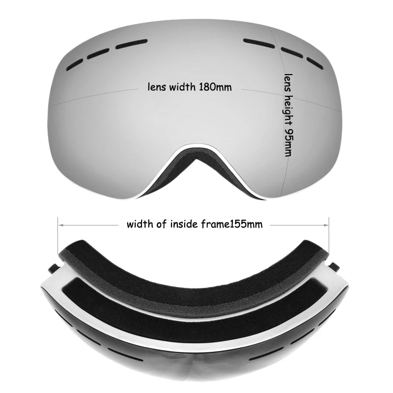 Fashion Magnetic Ski Goggles Men Women Easy replace Lens Spherical Mirror 100% UV400 Protection Anti-fog Snowboard Goggles