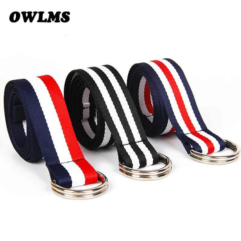 

DIY Belts Stripes Canvas Jeans Belt Silver HOT Casual Belts Men and Women Simple Decorative Strap Belt Striped Style Solid Girl