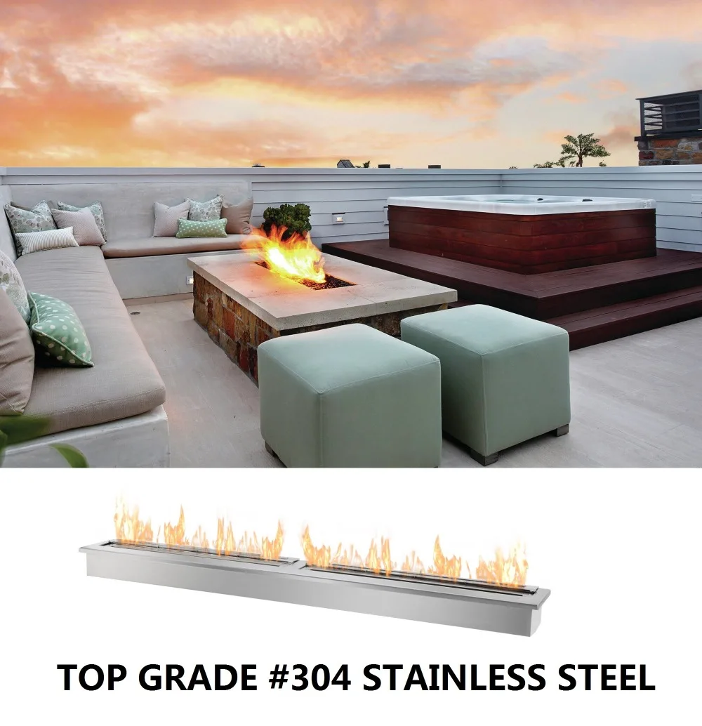 

Inno living fire 1.5M stainless bio ethanol fireplace vented single burner