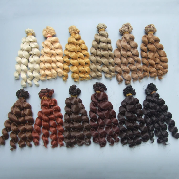 free shipping factory offer wholesales 15 cm / 25cm brown cofffe BJD/SD Doll Wigs/hair DIY curly hair wig for 1/3 1/4 bjd doll