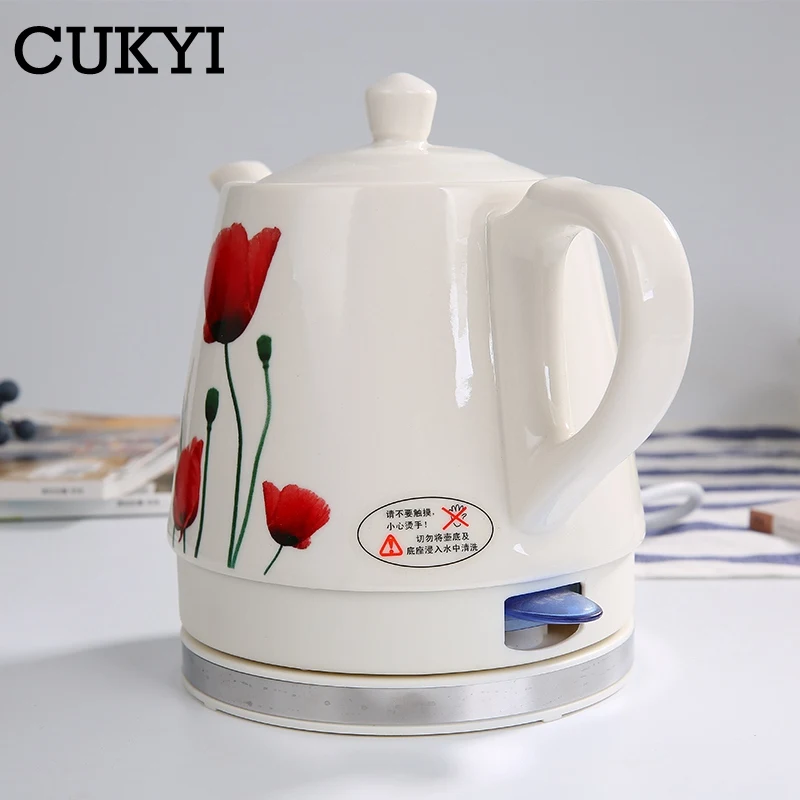 1L Electric Kettle Ceramic Tea Boiler Automatic Power off Detachable base Anti-dry protection kicthen tools Household health pot