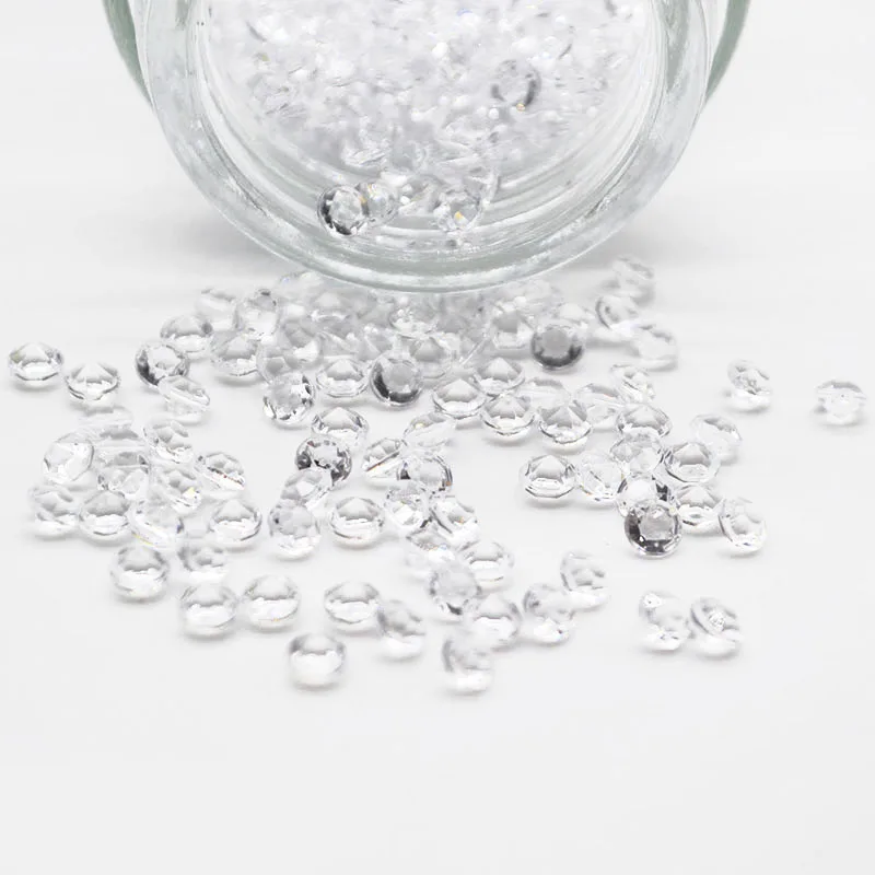 1000p Diamond Confetti Vase Filler Party Decoration for Weddings Bridal Shower 4.5mm Acrylic Crystals Filler Beads Table Scatter