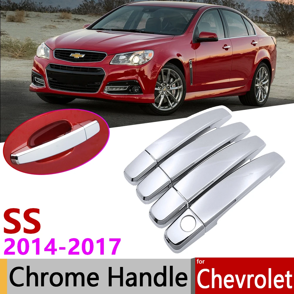 for Chevrolet SS Holden Commodore VF 2014~2017 Chrome Exterior Door Handle Cover Trim Set 2015 2016 Accessories Stickers