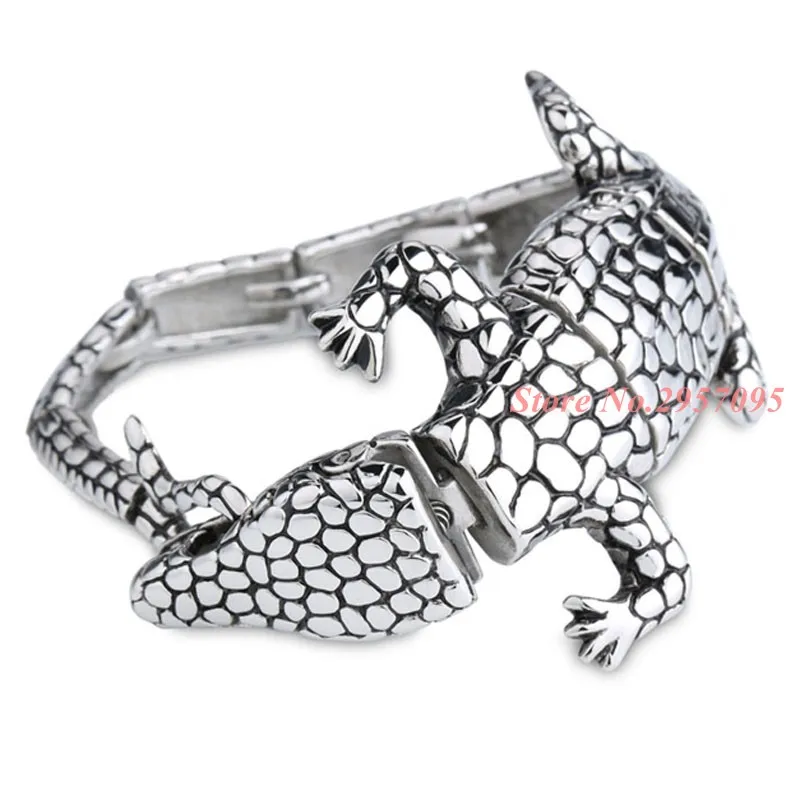 Rock Men Crocodile Bracelet Jewelry Stainless Steel Bracelets&Bangles for Men Party Jewelry Wholesale Bracelets