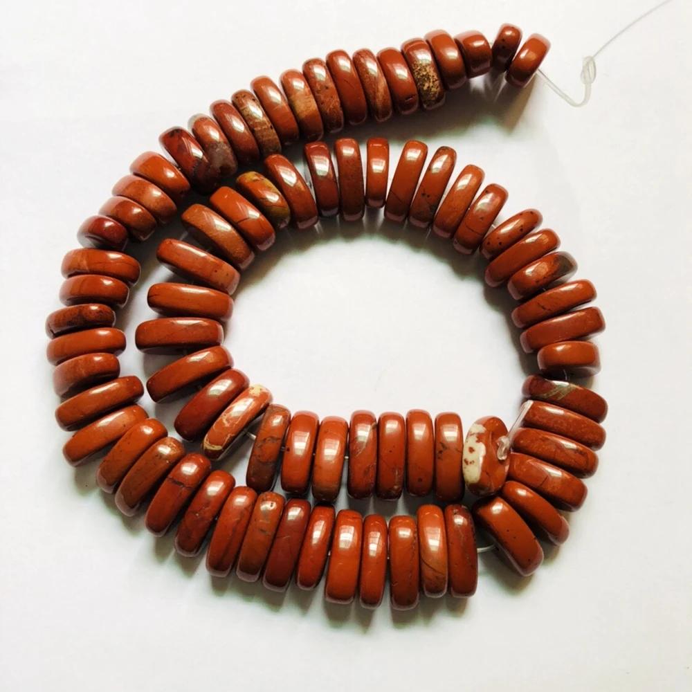 

Wholesale 1string Natural Red Jasper Gem Stone Beads 10x16x4mm Oval Gem Stone Loose Beads For jewelry making 15.5"