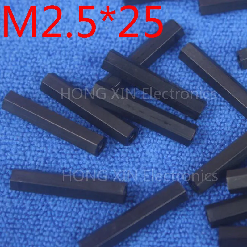 M2.5*25 1pcs Black nylon Standoff Spacer Standard M2.5 Female-Female 25mm Plastic Standoff Kit Repair parts High Quality