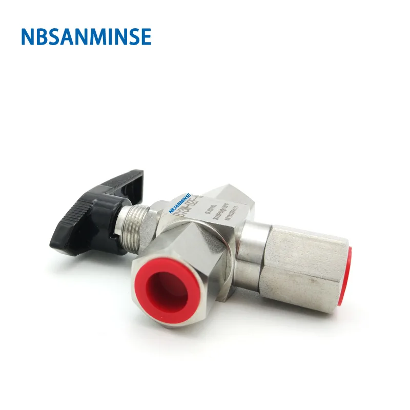 NBSANMINSE BV3W - OD / F Three way Ball Valve Stainless Steel Valve 1/8 1/4 3/8 1/2 3000 Psi Air Water Stop Valve