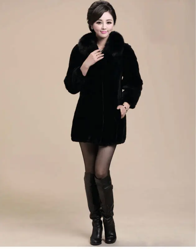 Ms imitated mink fur fox fur coat of long splicing special offer a clearance sale that turn over season female coat