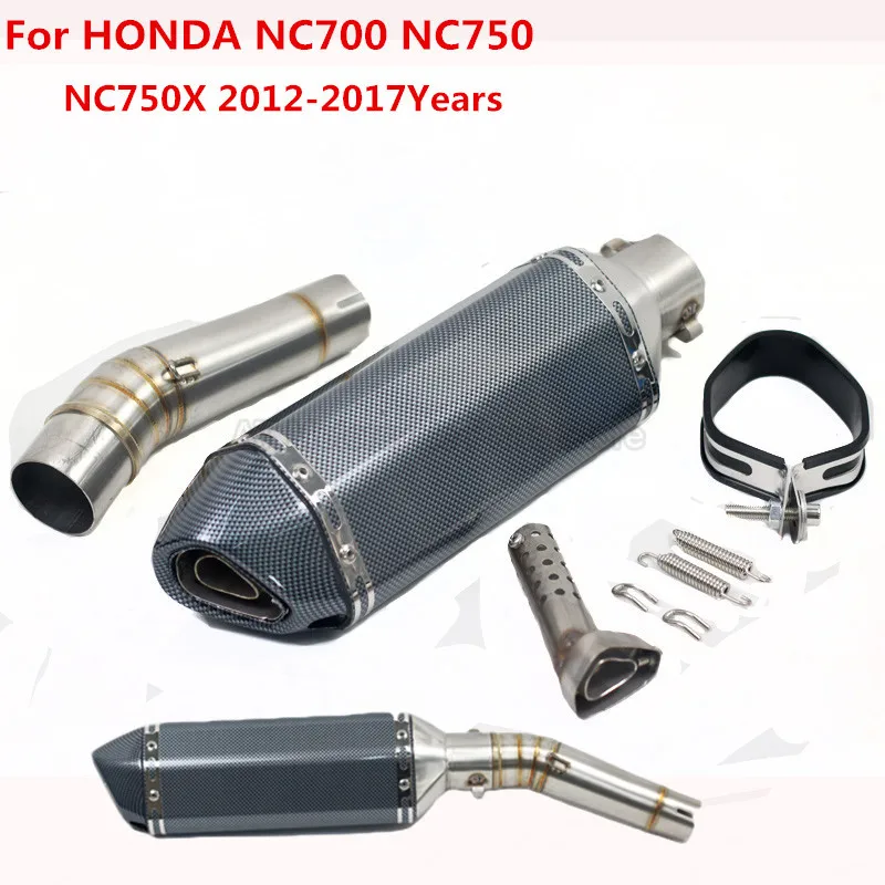 Slip On For HONDA NC700 NC750 NC750X 51mm Motorcycle Full System Exhaust Tube Modified Middle Pipe With AK Exhaust DB Killer