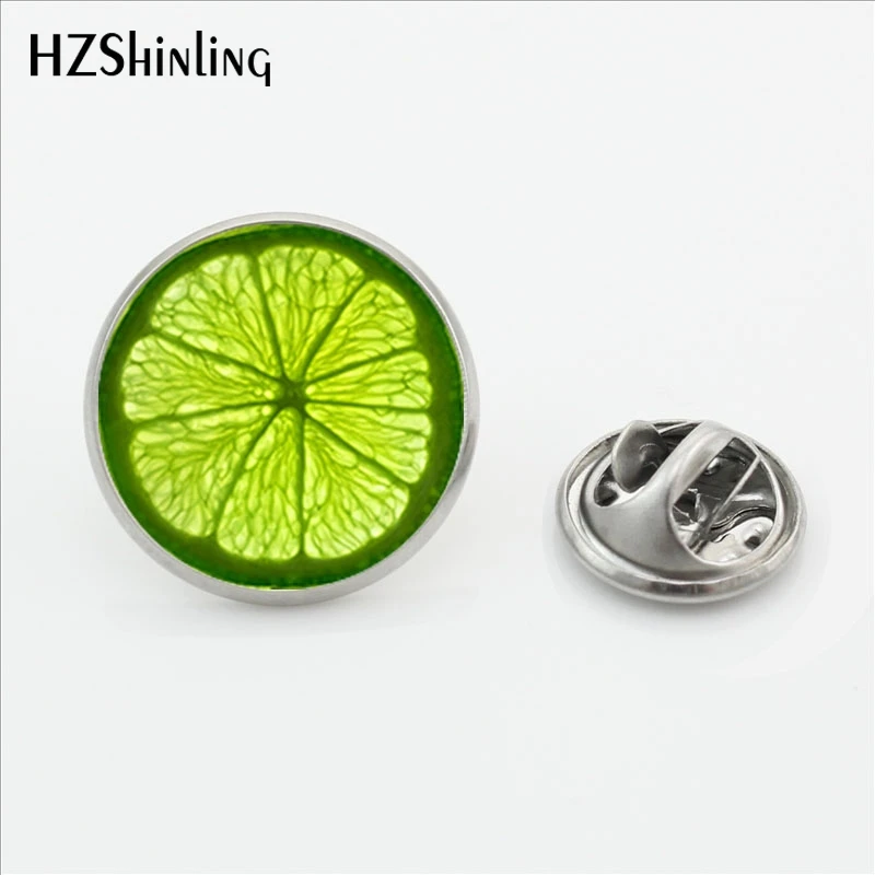 2018 New Arrival Lemon Slice Lapel Pin Red  Collar Pin Brooch Glass Picture Jewelry Sweet Fruit Butterfly Pins gifts women