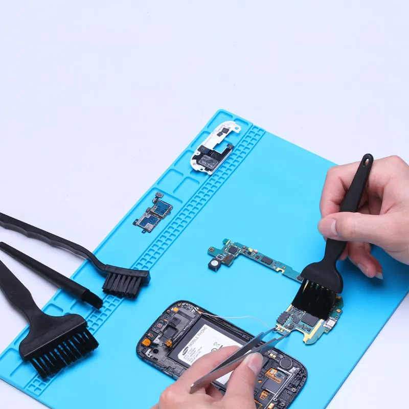 4ピース/ロット帯電防止esdセーフナイロンクリーニングブラシセット回路基板用ダスト除去ブラシ電子部品クリーニングツール